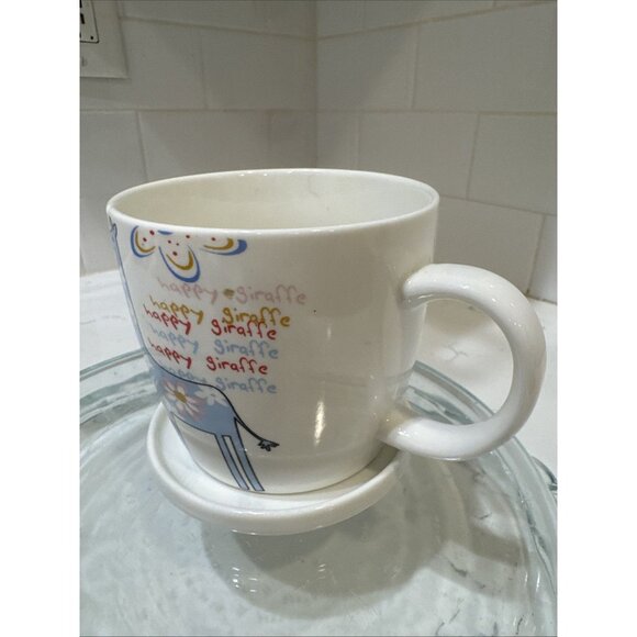 Happy Giraffe Coffee Mug With Lid/ Top Made in China - Picture 3 of 14